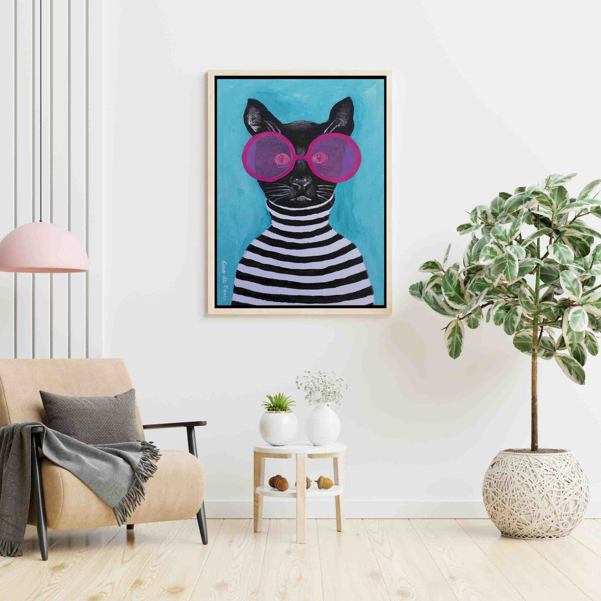 Alderwood Axis Cat Canvas Wall Art — gallery image 2