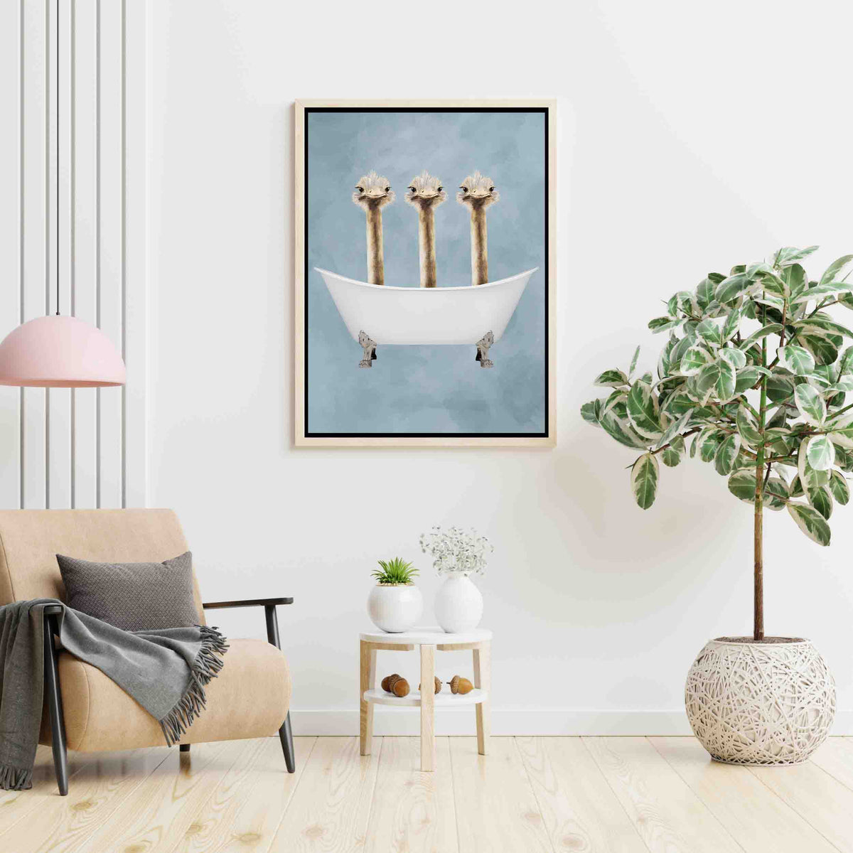 Briarley Axis Ostrich Canvas Wall Art — gallery image 7