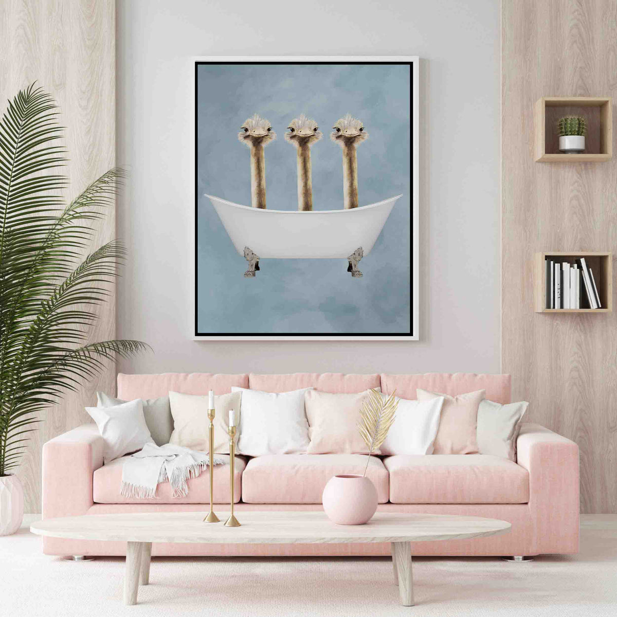 Briarley Axis Ostrich Canvas Wall Art — gallery image 2