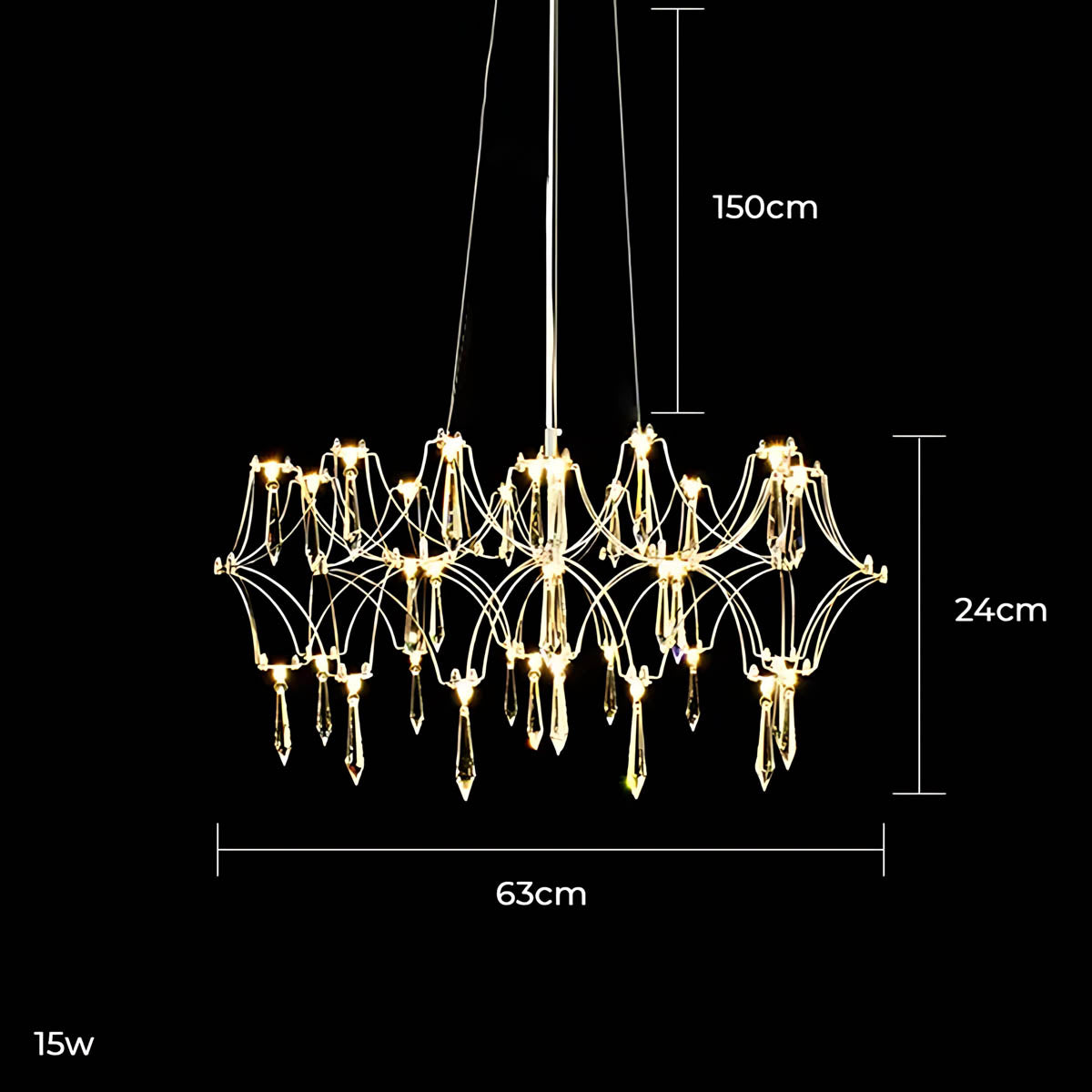 Waverley Frame Crystal Chandelier — gallery image 17