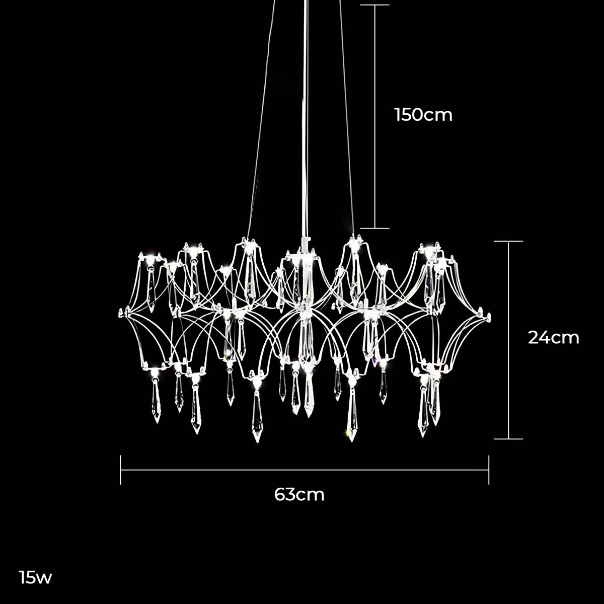 Waverley Frame Crystal Chandelier — gallery image 23