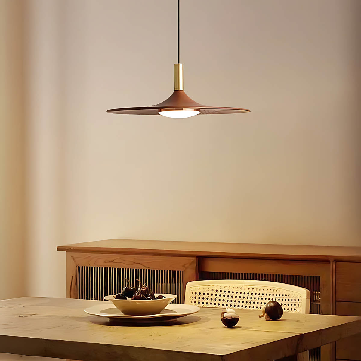 Elmwood Frame Iron Pendant Light — gallery image 6