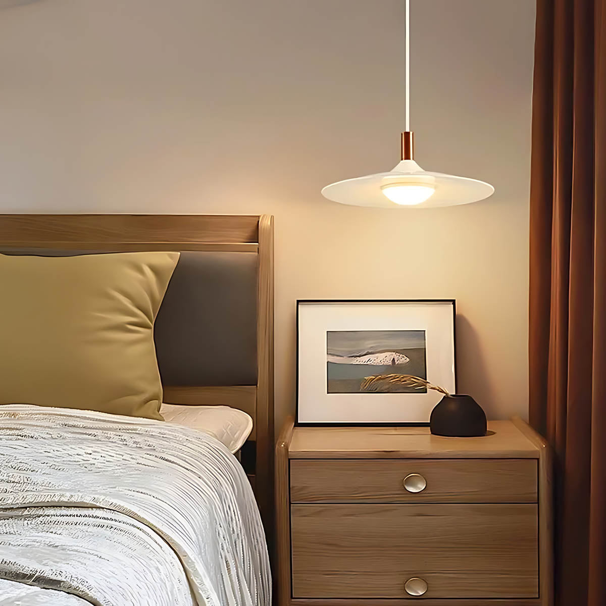 Elmwood Frame Iron Pendant Light — gallery image 11
