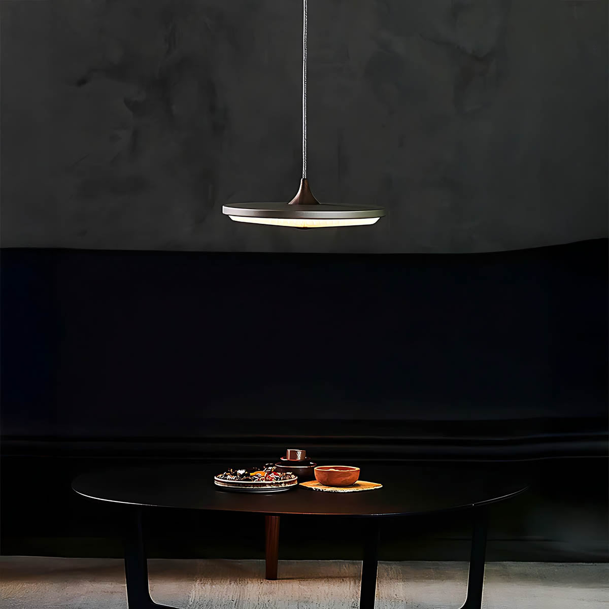 Beechwood Frame Aluminum Pendant Light — gallery image 5