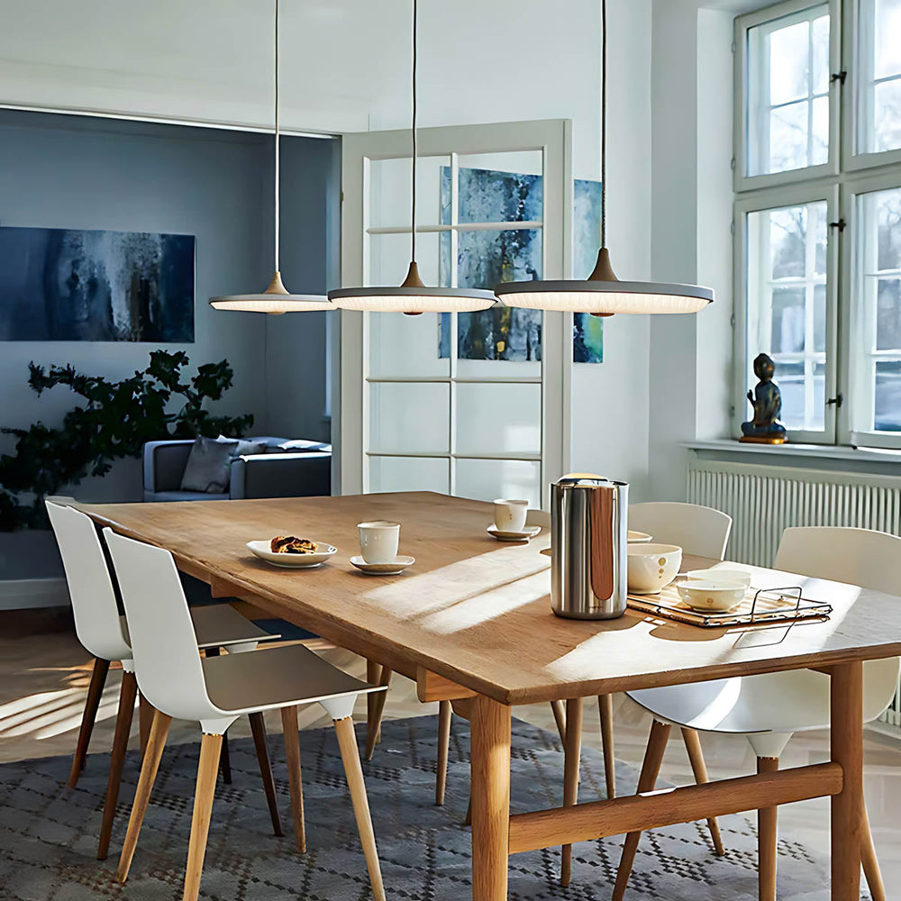 Beechwood Frame Aluminum Pendant Light — gallery image 4
