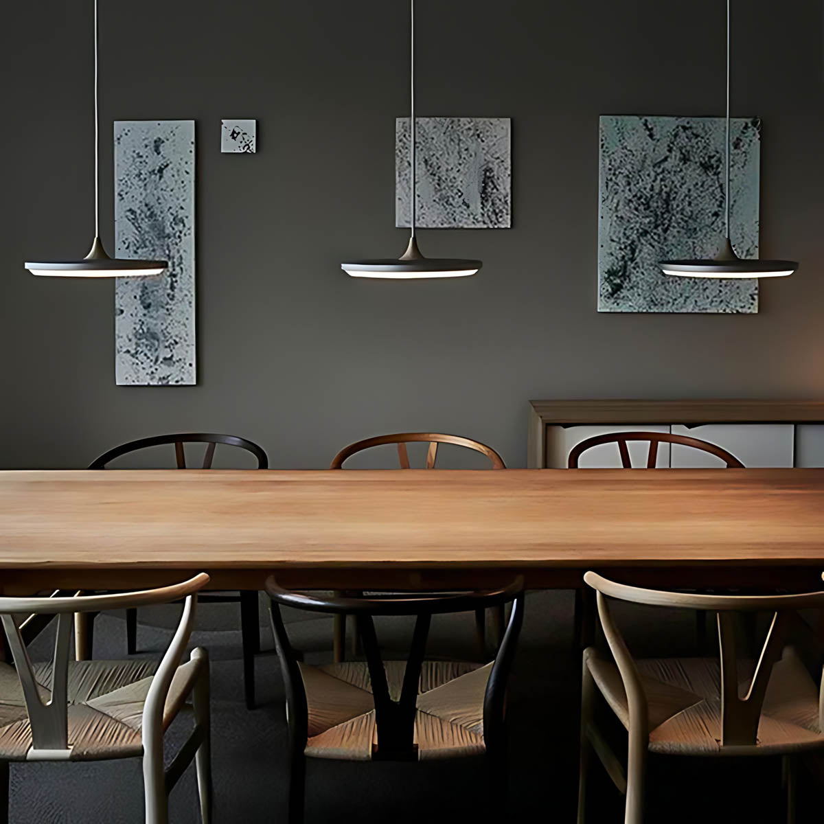 Beechwood Frame Aluminum Pendant Light — gallery image 10