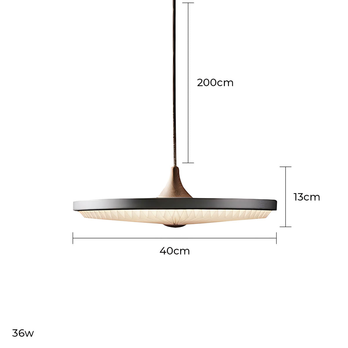 Beechwood Frame Aluminum Pendant Light — gallery image 18