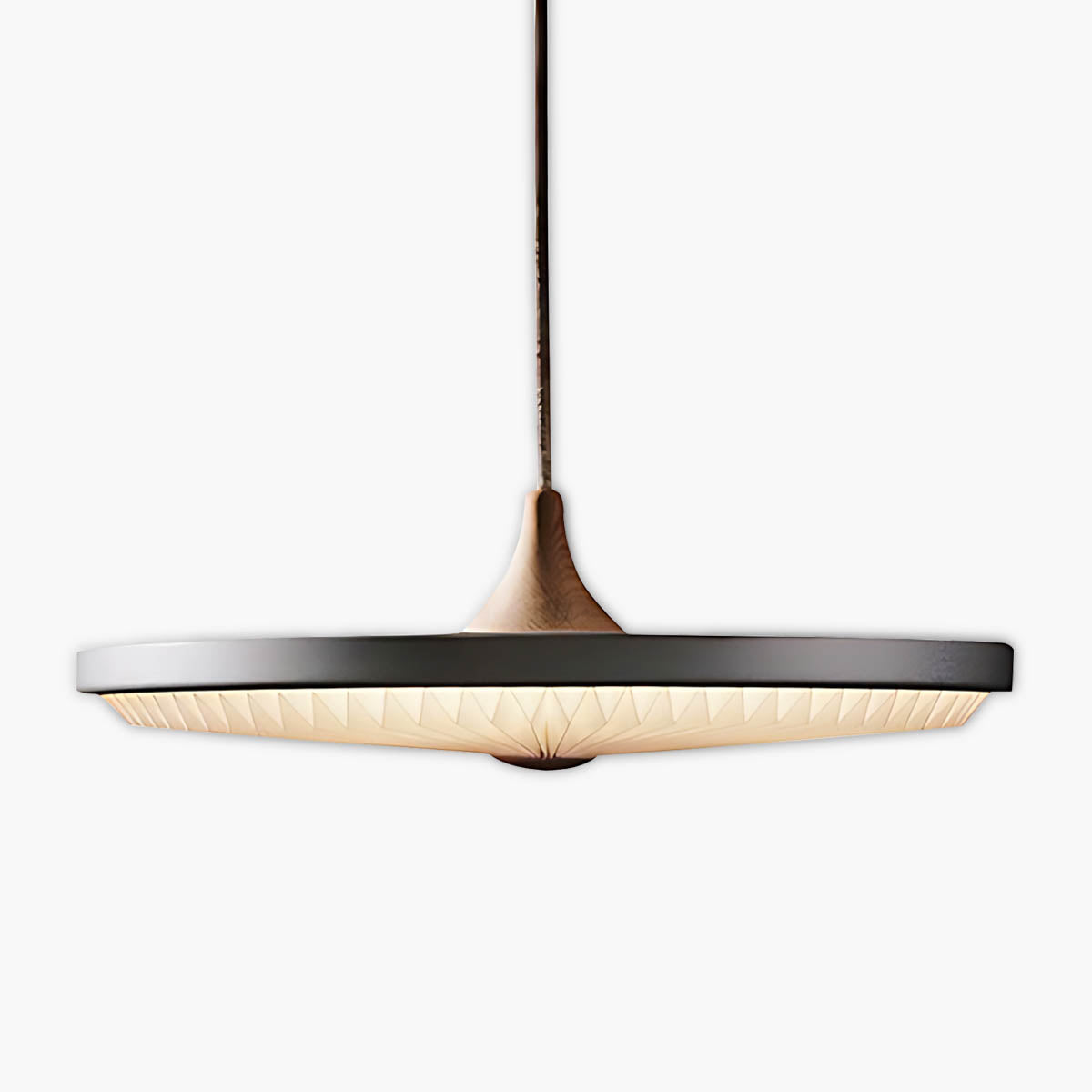 Beechwood Frame Aluminum Pendant Light — gallery image 1