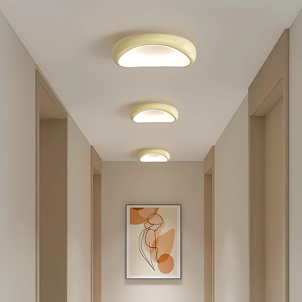 Bayberry Frame Acrylic Pebble Ceiling Light — gallery image 6