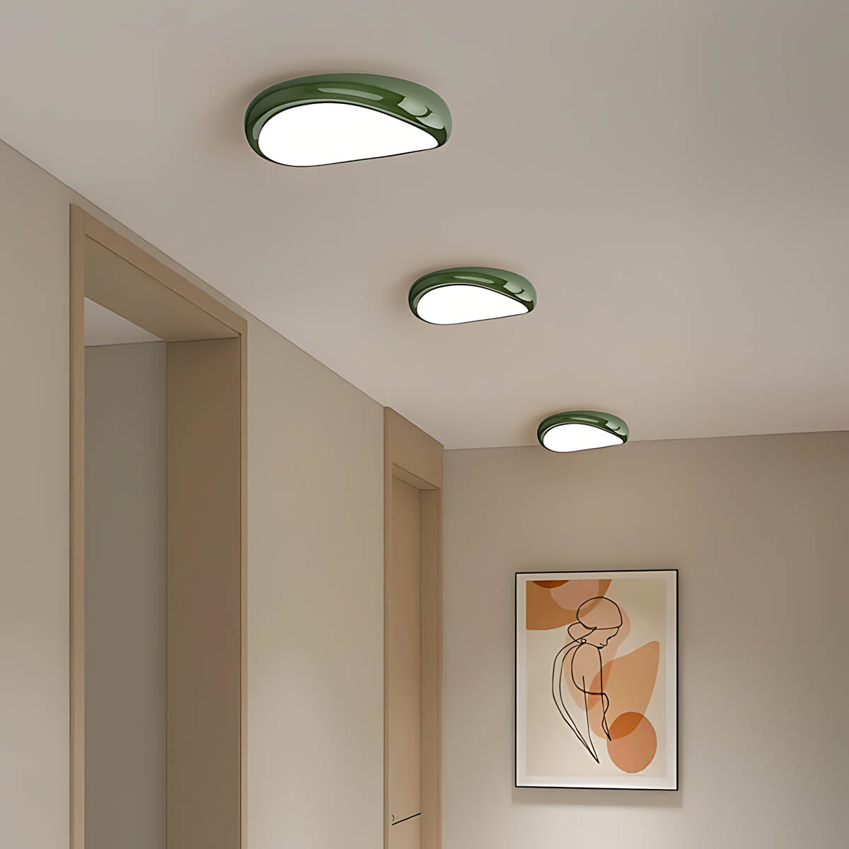 Bayberry Frame Acrylic Pebble Ceiling Light — gallery image 5