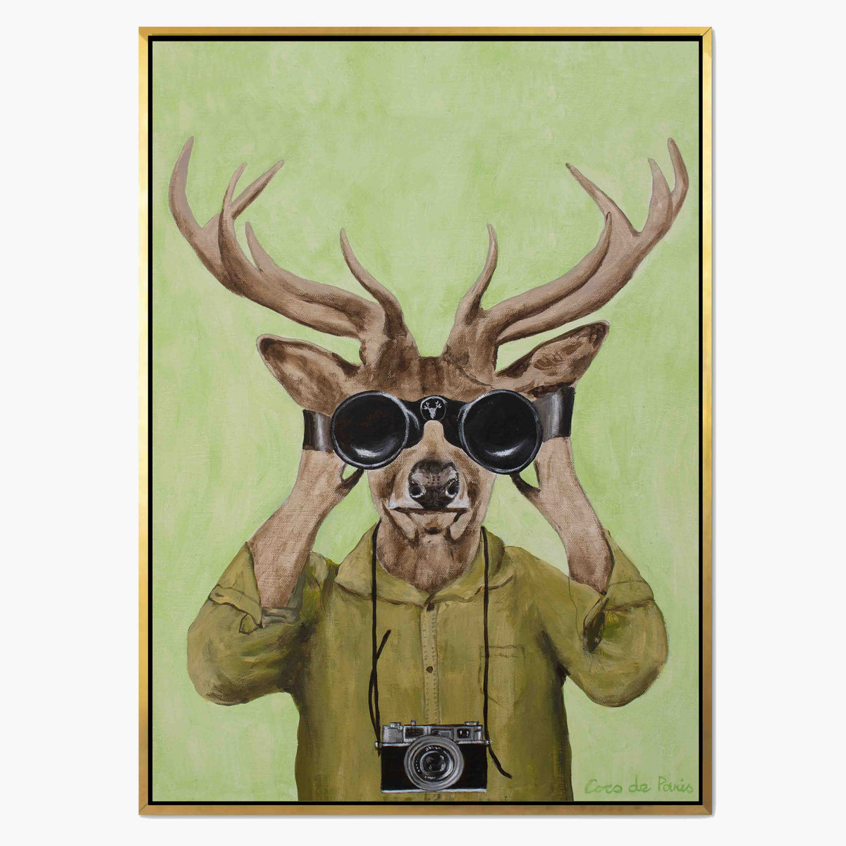 Northwick Frame Deer Canvas Wall Art — gallery image 1