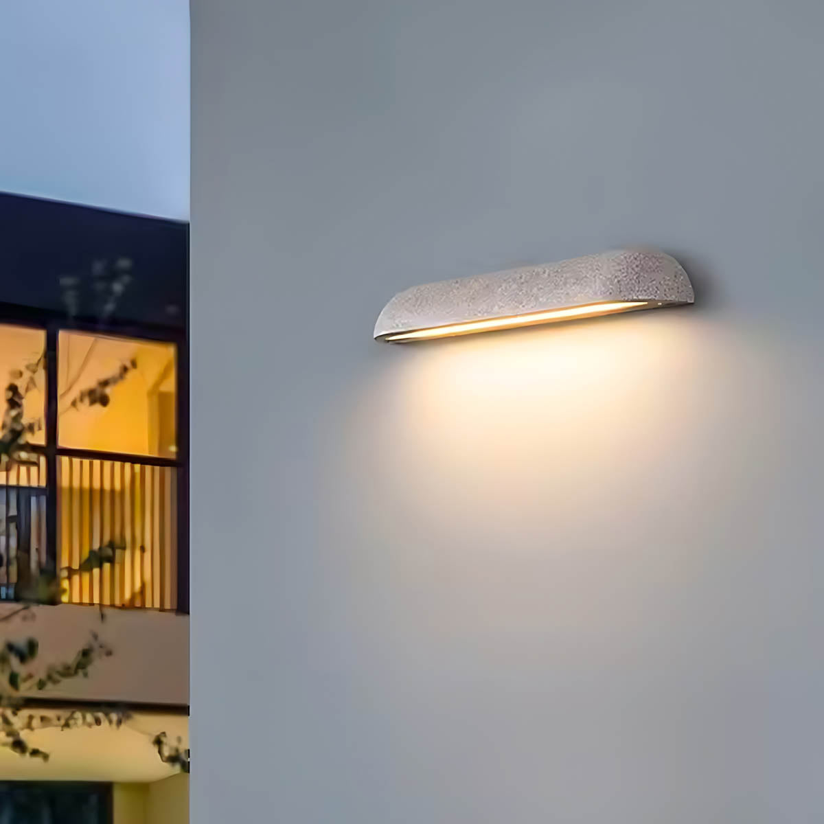 Sherwood Frame Travertine Outdoor Wall Light — gallery image 4