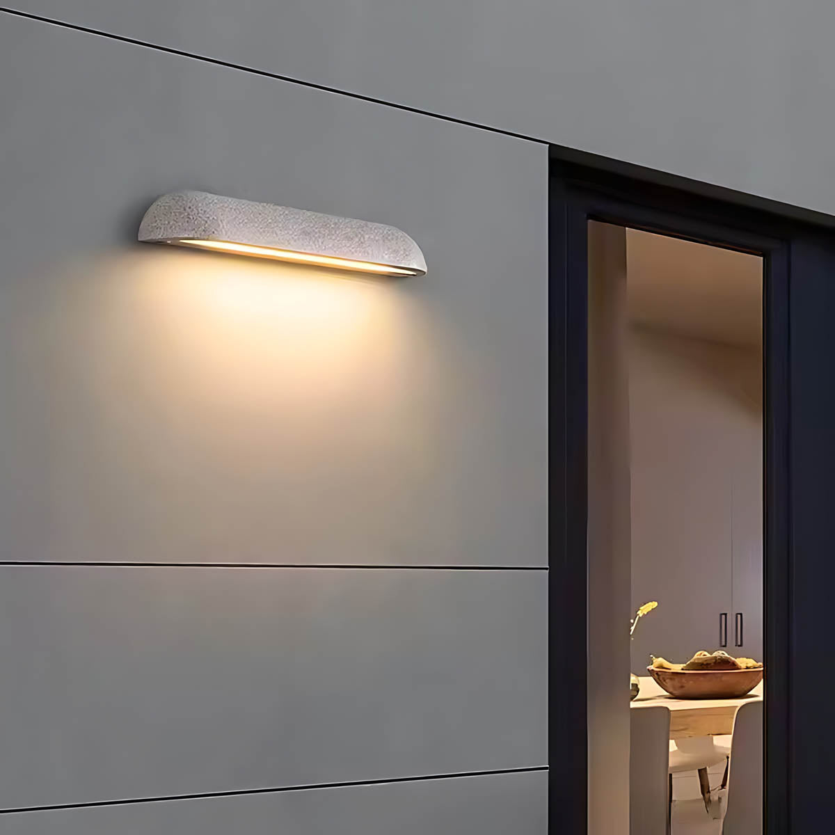 Sherwood Frame Travertine Outdoor Wall Light — gallery image 7