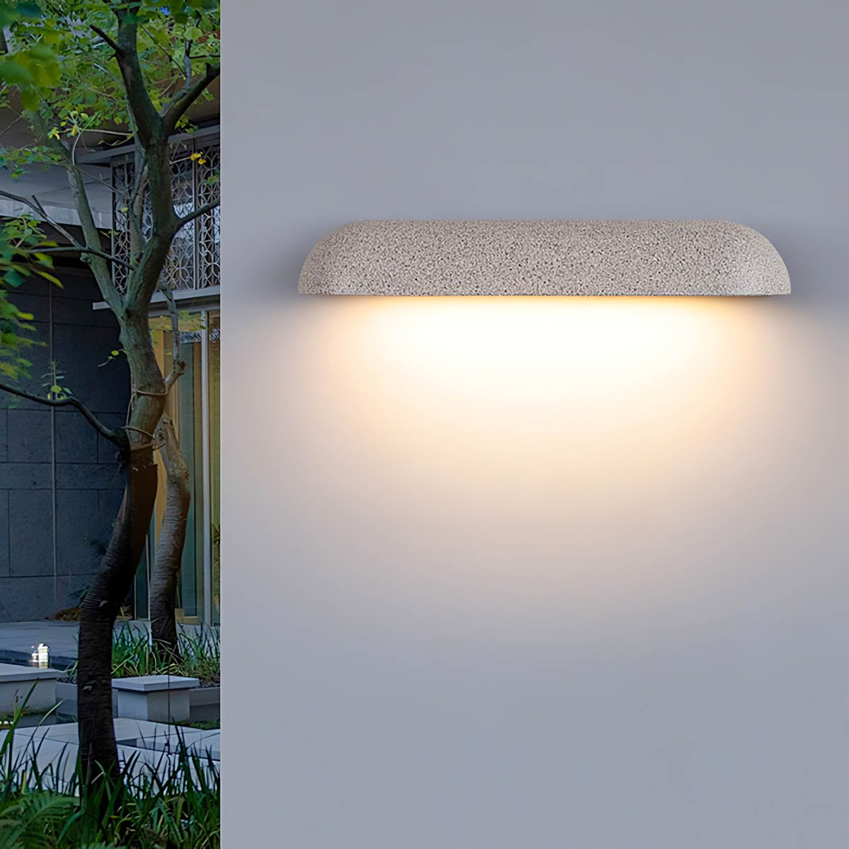 Sherwood Frame Travertine Outdoor Wall Light — gallery image 9