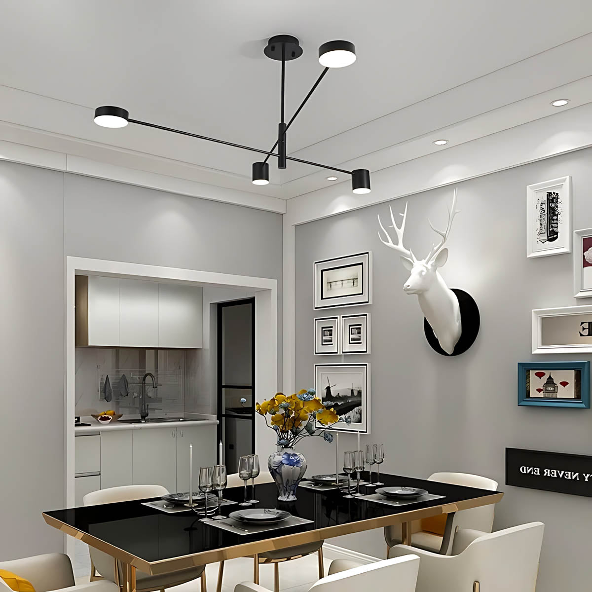 Fairford Frame Aluminum Linear Chandelier — gallery image 11