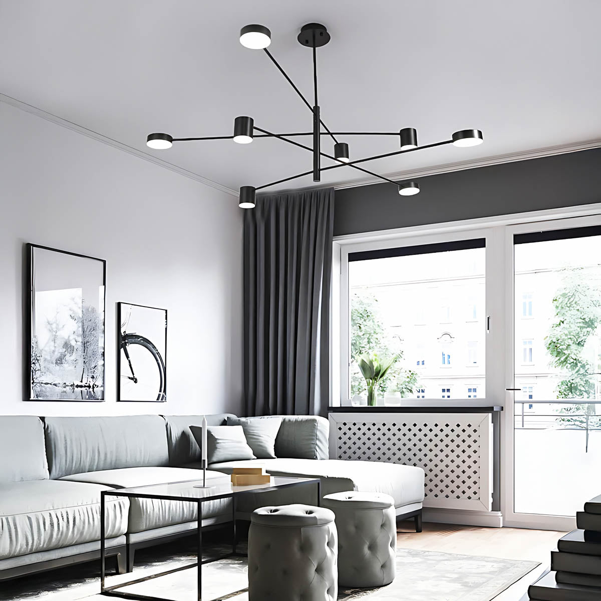 Fairford Frame Aluminum Linear Chandelier — gallery image 4