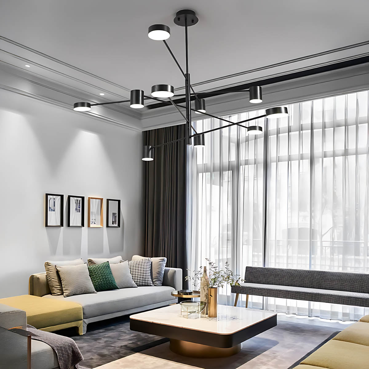 Fairford Frame Aluminum Linear Chandelier — gallery image 15