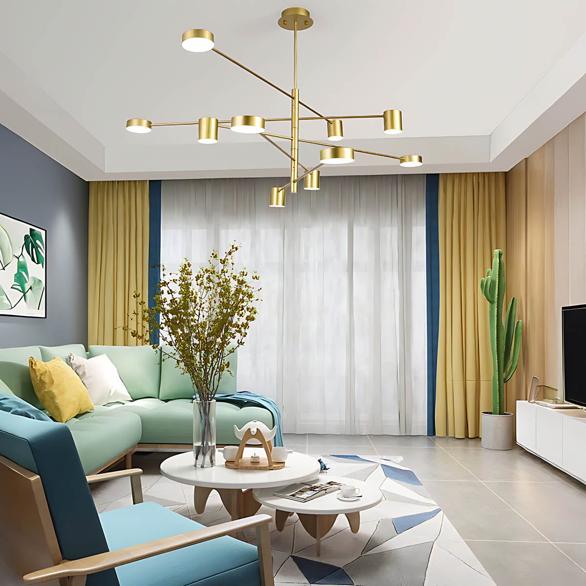 Fairford Frame Aluminum Linear Chandelier — gallery image 3