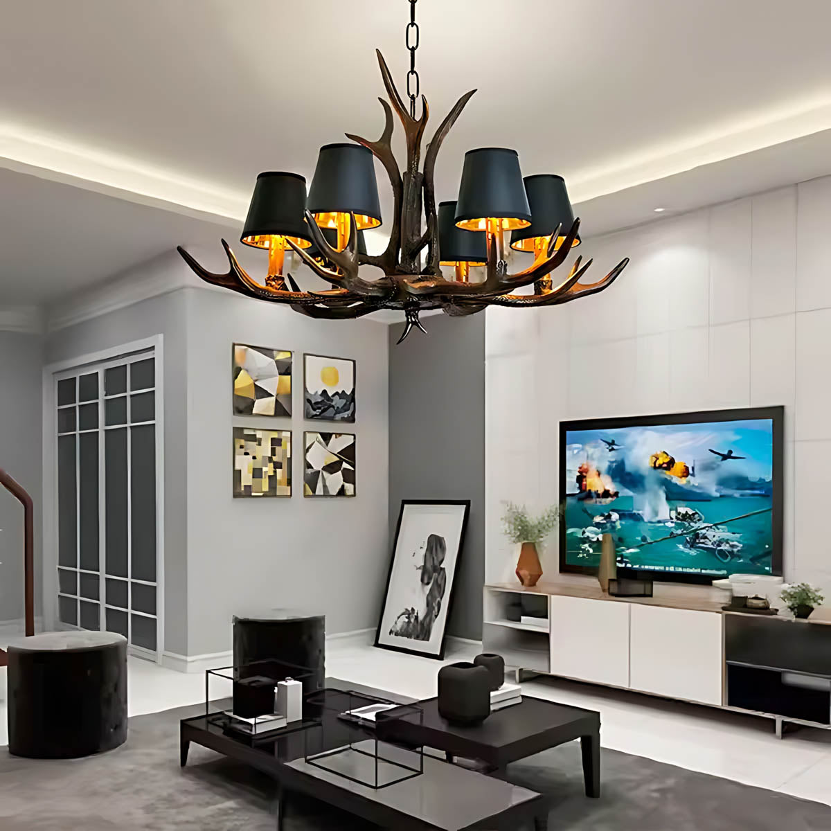 Elmsford Frame Resin Chandelier — gallery image 7