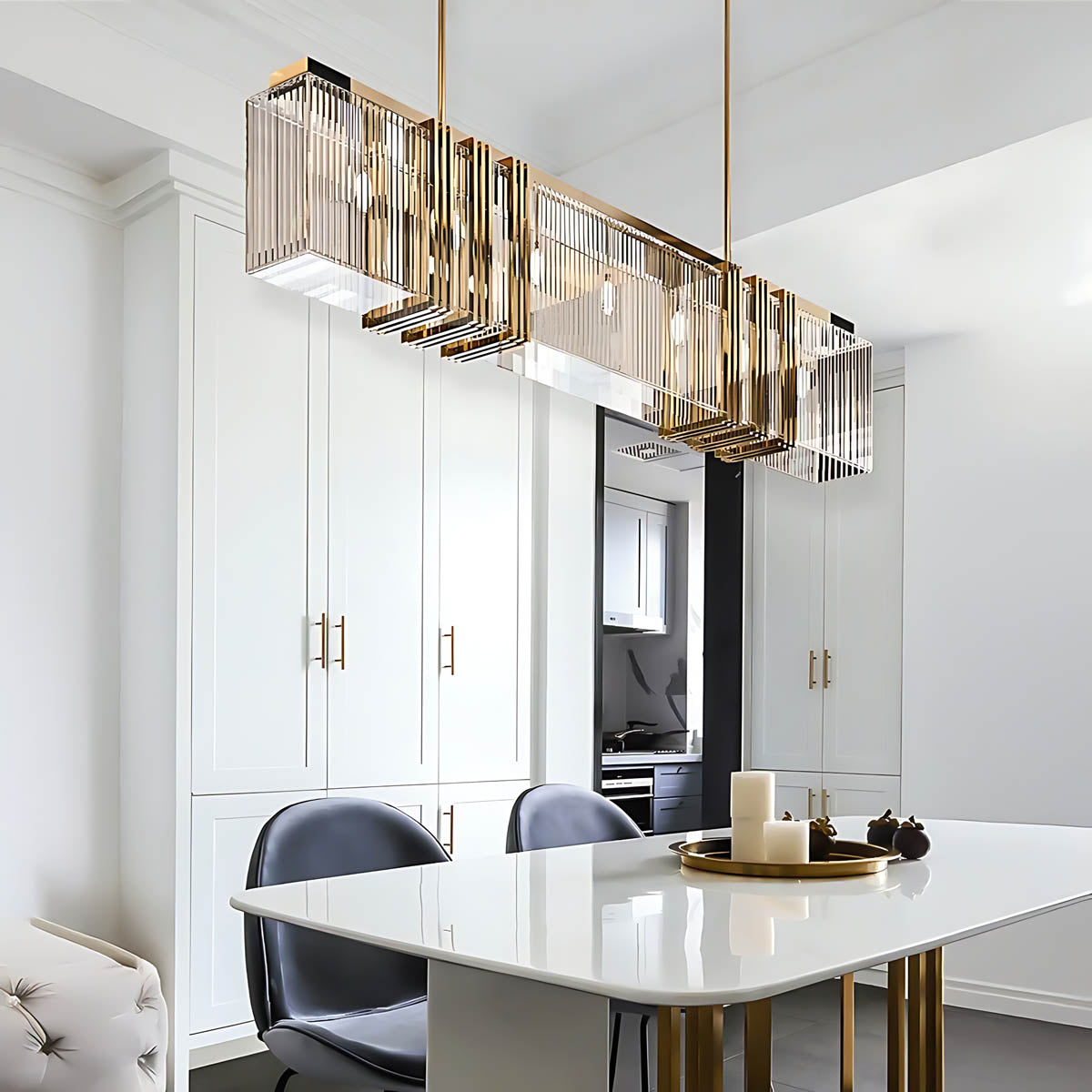 Foxglove Frame Crystal Linear Chandelier — gallery image 4