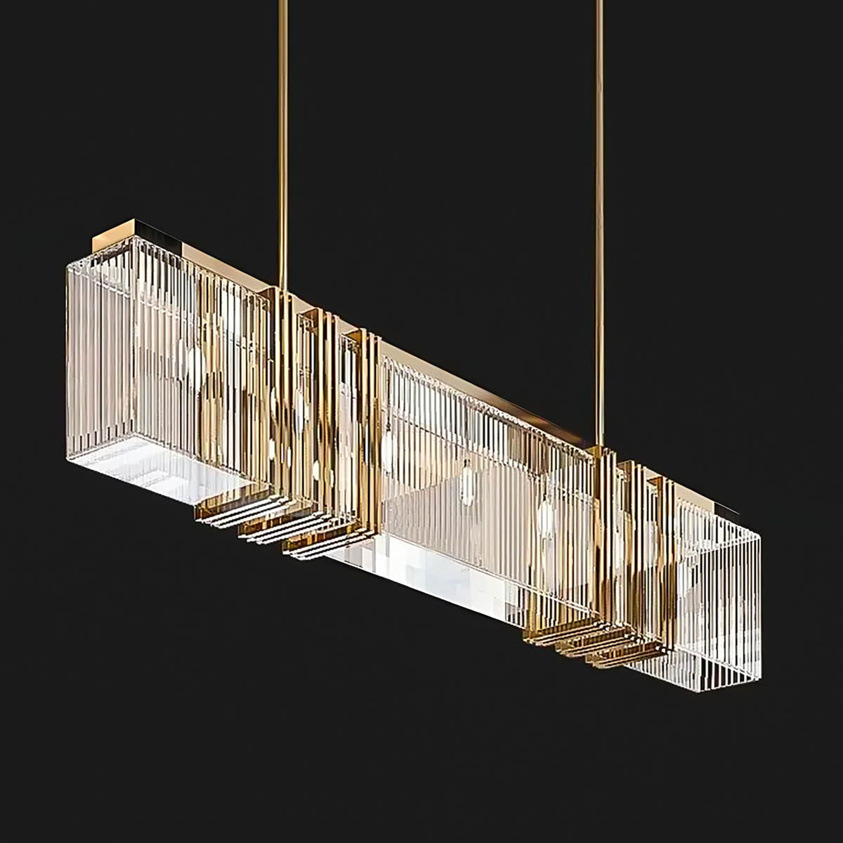 Foxglove Frame Crystal Linear Chandelier — gallery image 6