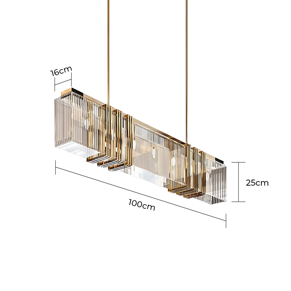 Foxglove Frame Crystal Linear Chandelier — gallery image 8