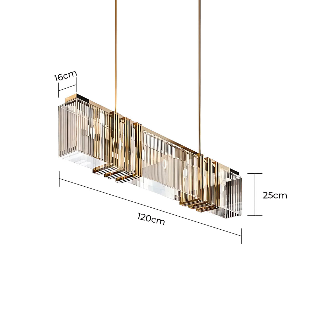 Foxglove Frame Crystal Linear Chandelier — gallery image 9