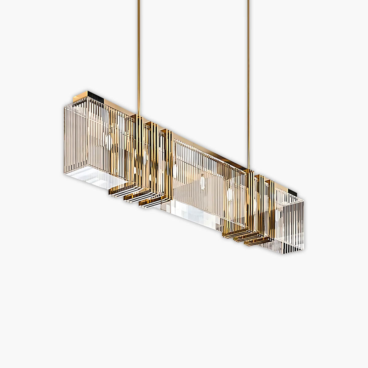 Foxglove Frame Crystal Linear Chandelier — gallery image 1