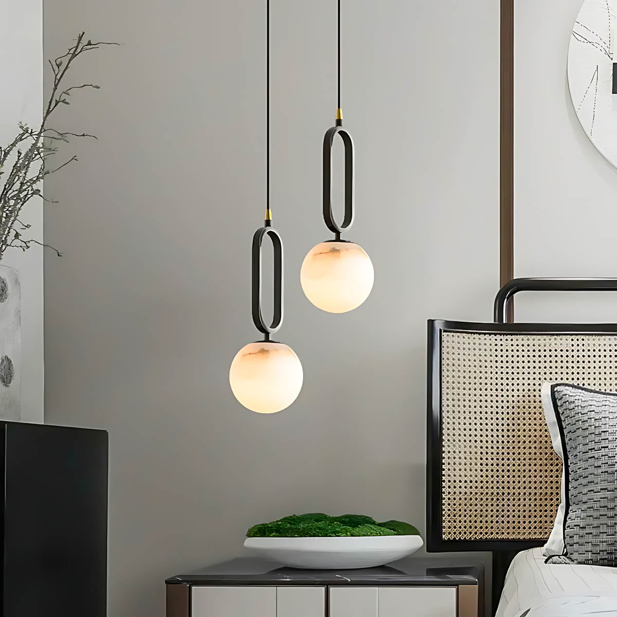 Blackthorn Frame Marble Linear Pendant Light — gallery image 5