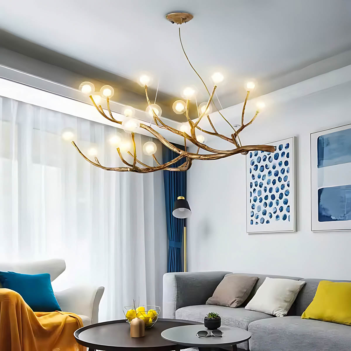 Huckleberry Frame Resin Branch Chandelier — gallery image 3