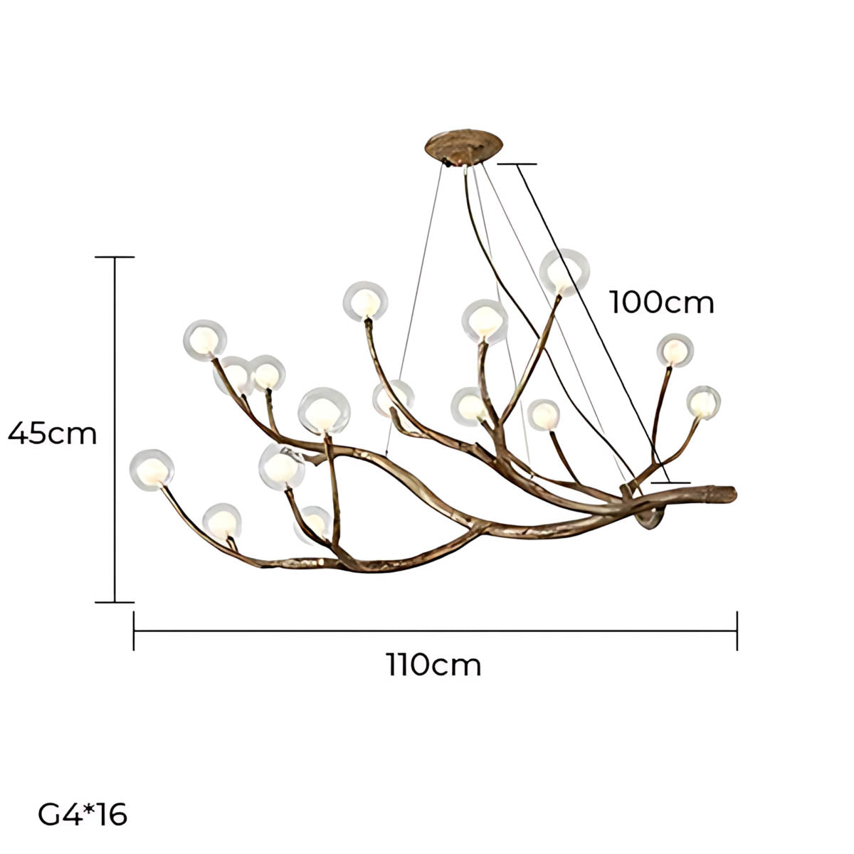 Huckleberry Frame Resin Branch Chandelier — gallery image 18