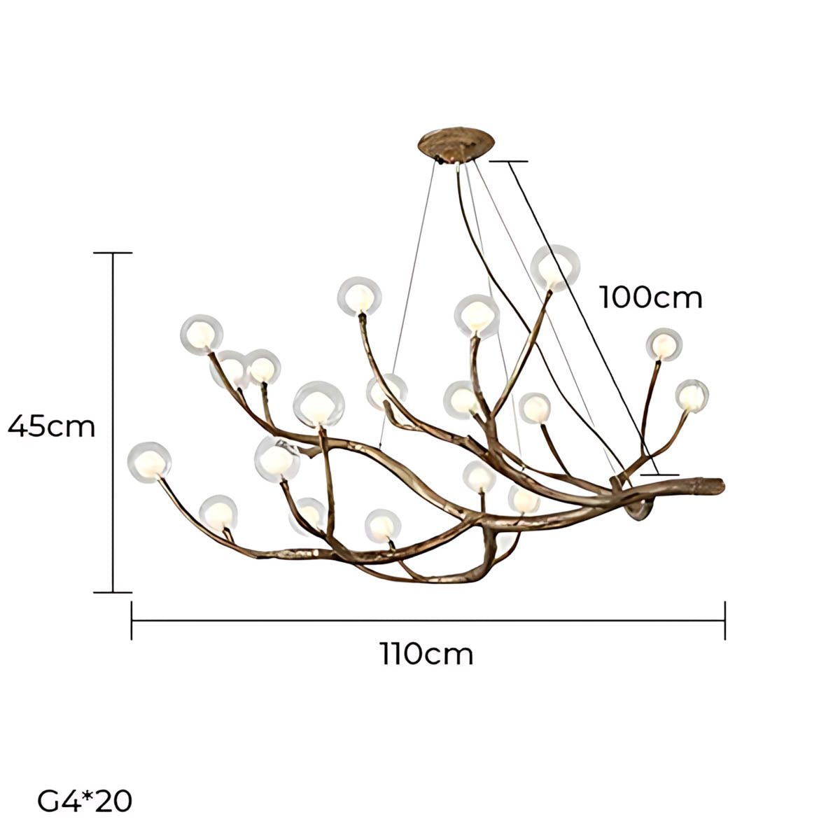 Huckleberry Frame Resin Branch Chandelier — gallery image 19