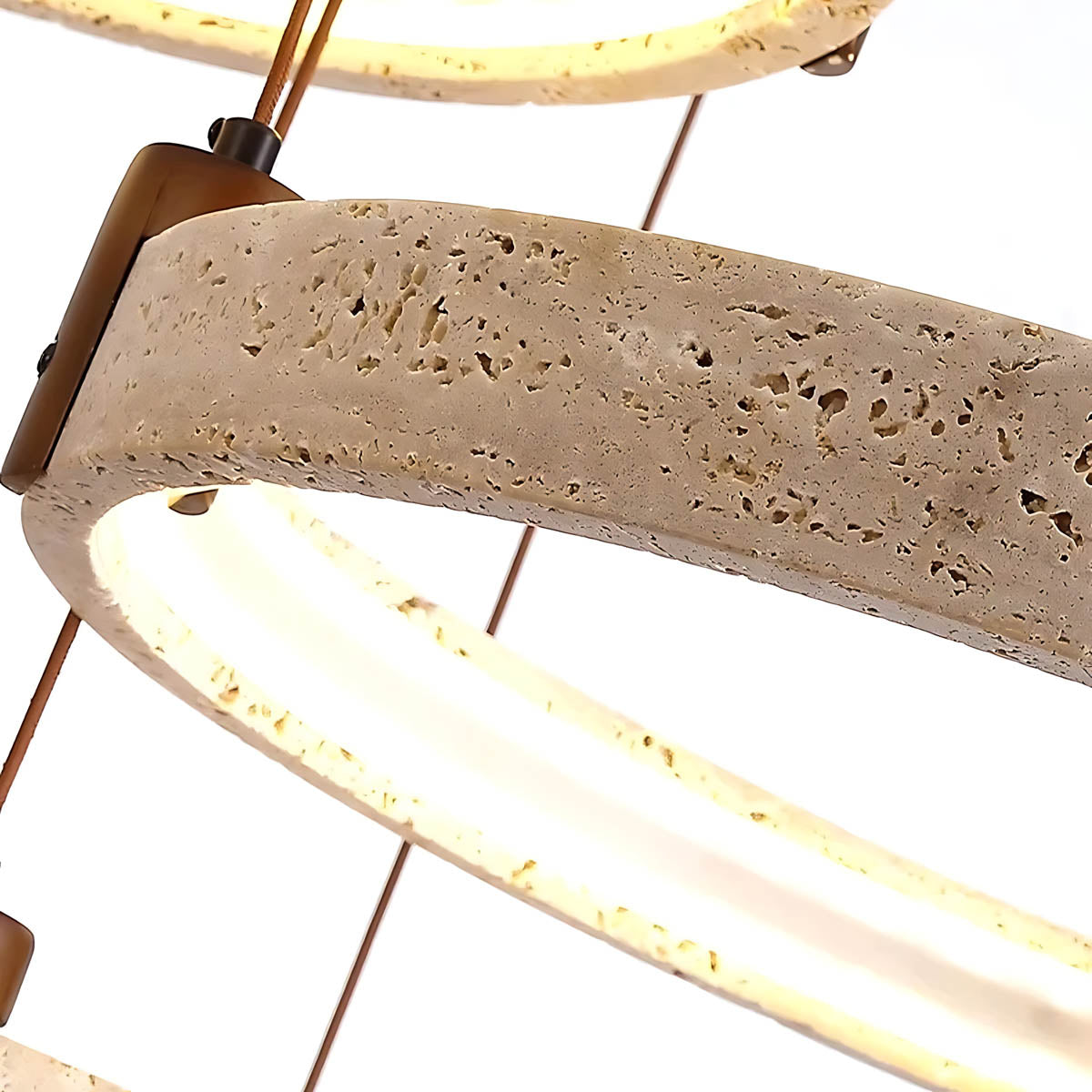 
Larchwood Frame Travertine Ring Chandelier — photo 13