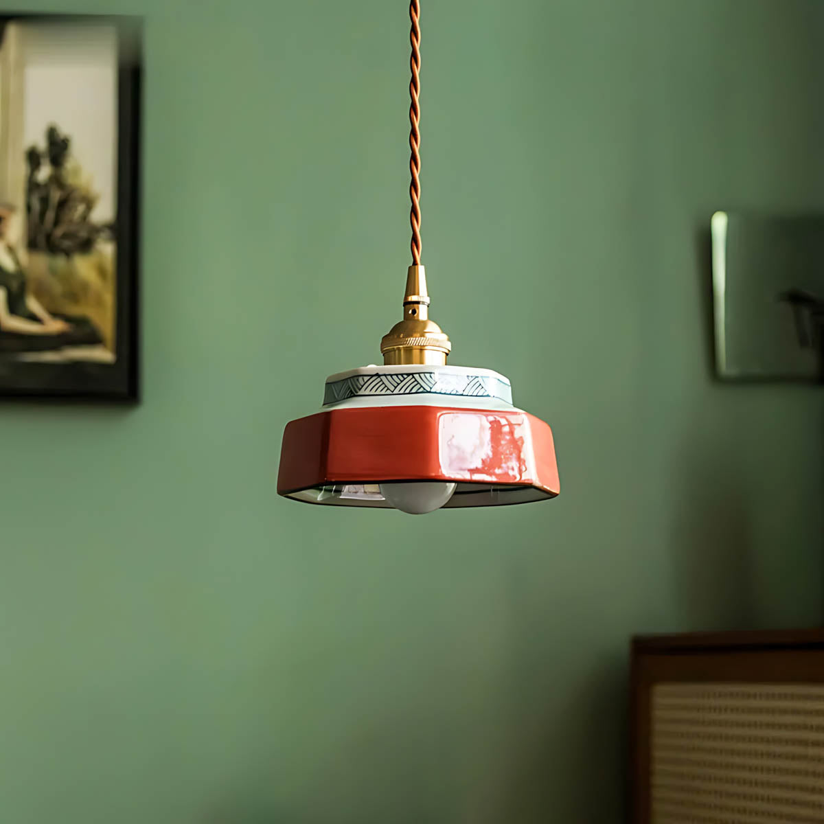 Mapledale Frame Ceramic Pendant Light — gallery image 2