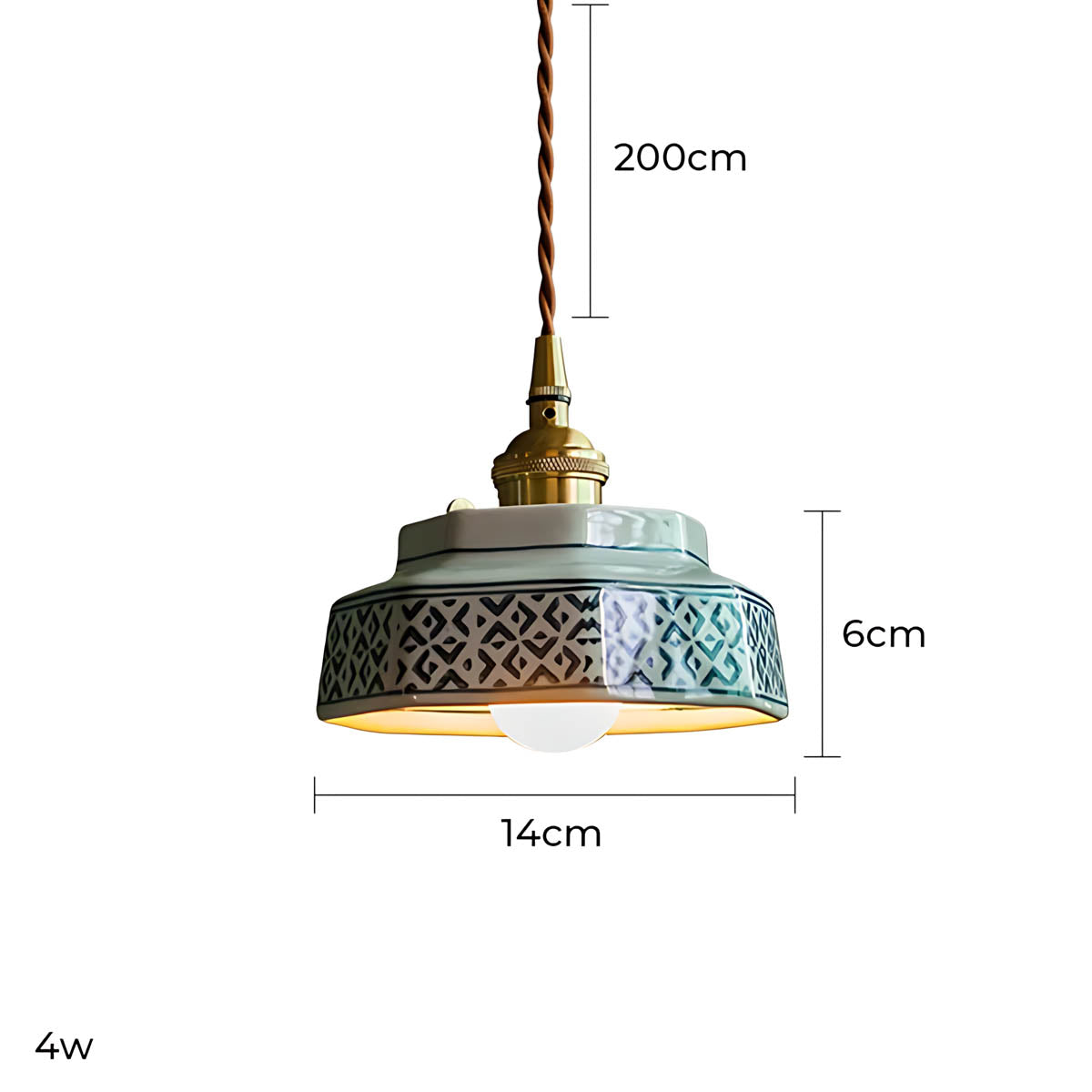 Mapledale Frame Ceramic Pendant Light — gallery image 12