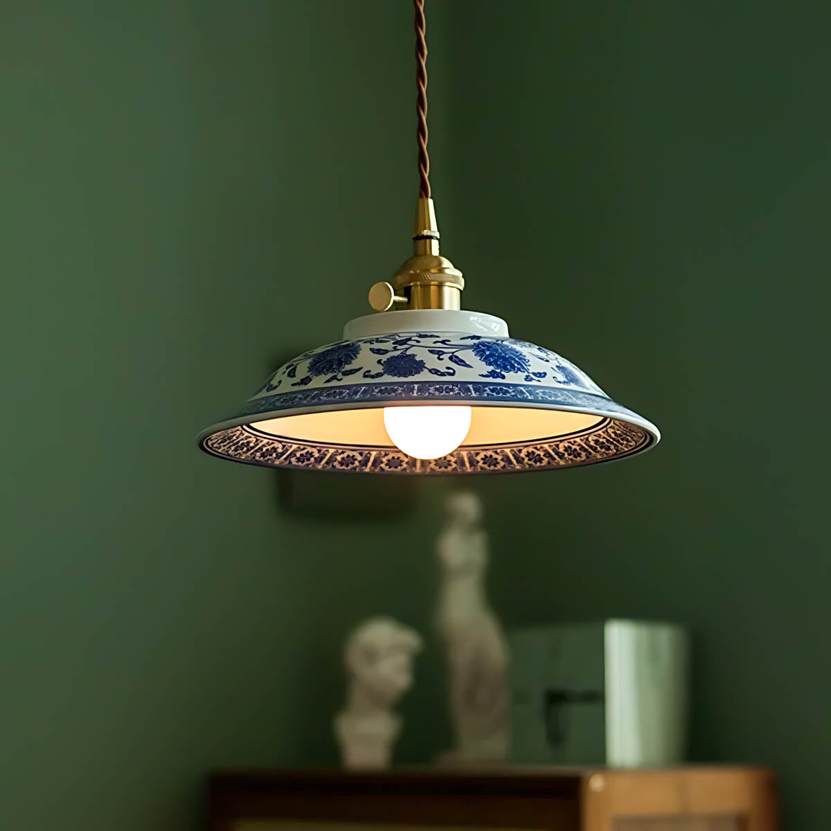 Pemberley Frame Ceramic Linear Pendant Light — gallery image 2