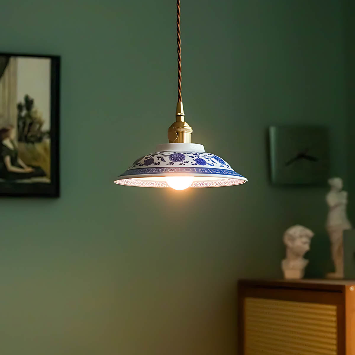 Pemberley Frame Ceramic Linear Pendant Light — gallery image 3