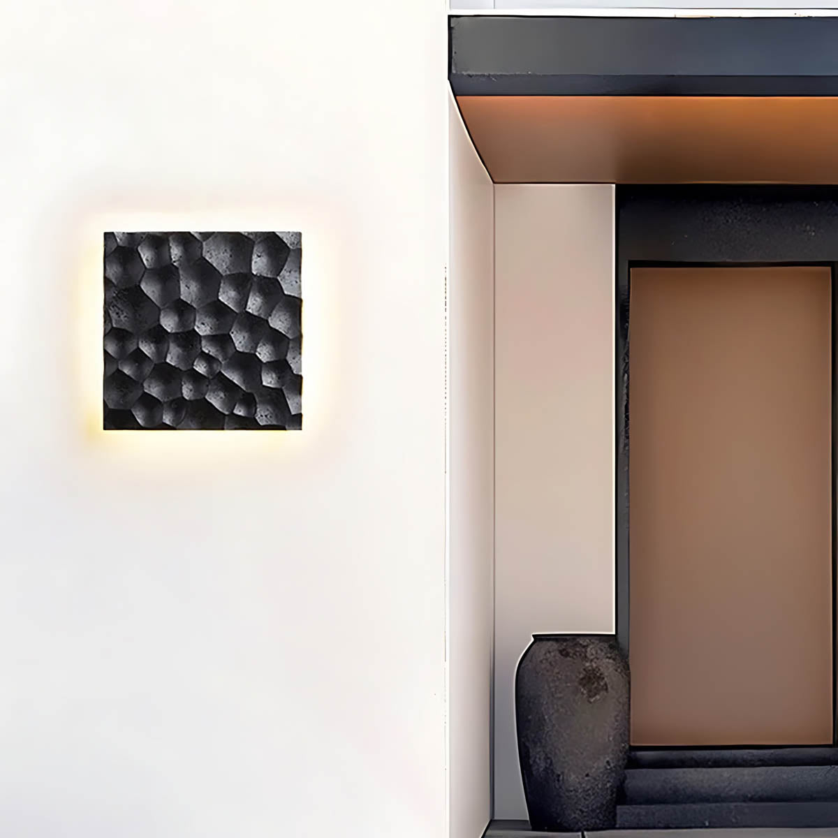 Silverwood Frame Travertine Outdoor Wall Light — gallery image 10