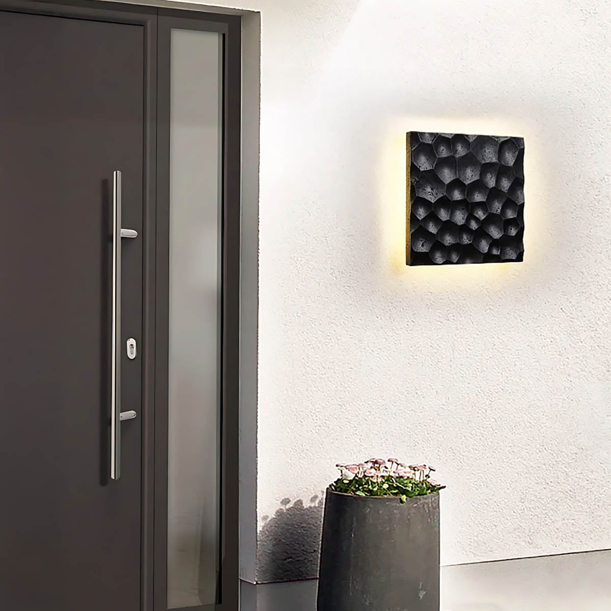 Silverwood Frame Travertine Outdoor Wall Light — gallery image 8