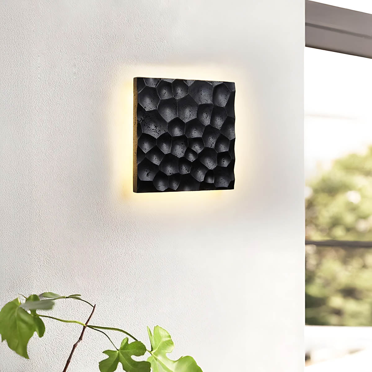 Silverwood Frame Travertine Outdoor Wall Light — gallery image 6