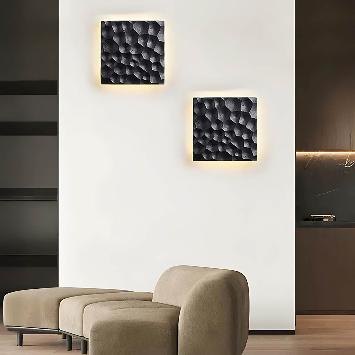 Silverwood Frame Travertine Outdoor Wall Light — gallery image 2