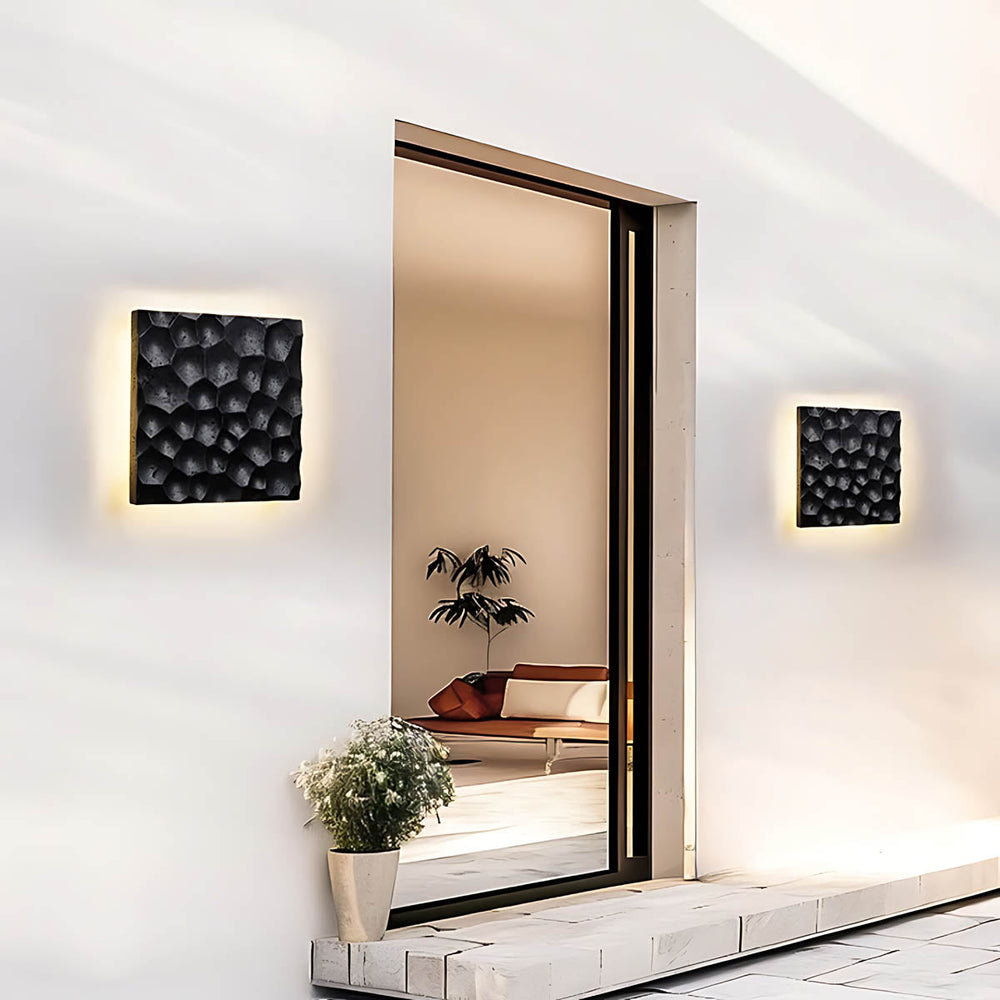 Silverwood Frame Travertine Outdoor Wall Light — gallery image 4