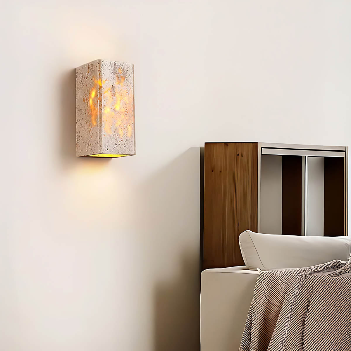 Whitmore Frame Travertine Outdoor Wall Light — gallery image 7