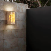 Whitmore Frame Travertine Outdoor Wall Light — gallery image 9