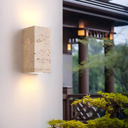 Whitmore Frame Travertine Outdoor Wall Light — gallery image 11