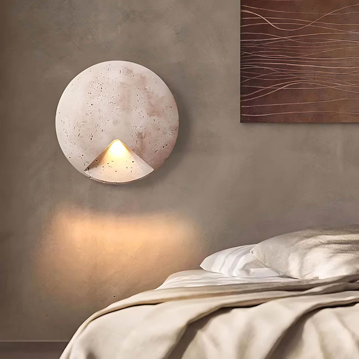 Woodford Frame Travertine Wall Sconce — gallery image 7