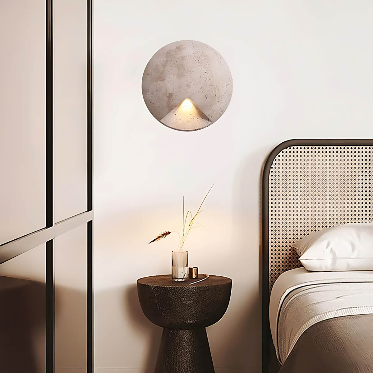 Woodford Frame Travertine Wall Sconce — gallery image 8