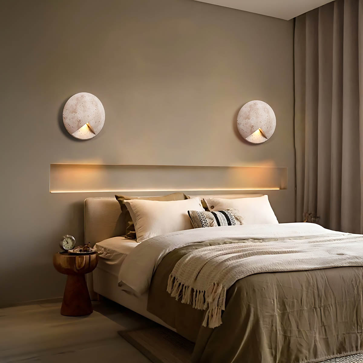 Woodford Frame Travertine Wall Sconce — gallery image 9