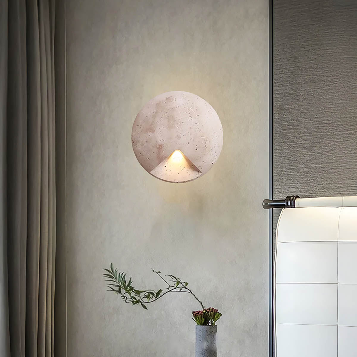 Woodford Frame Travertine Wall Sconce — gallery image 5