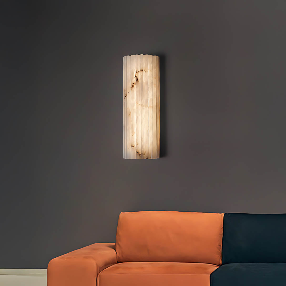 Ashford Vessel Marble Fluted Wall Sconce — gallery image 3